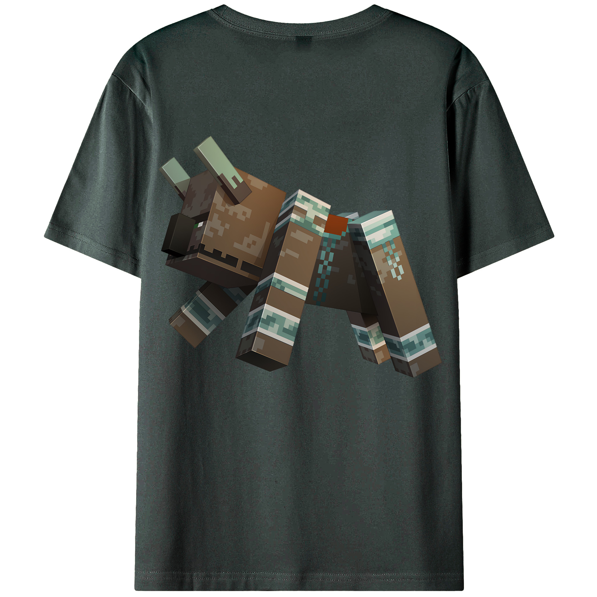 （画像用） マインクラフト ブロックの世界 Minecraft MC Block world 綿100％ メンズ半袖Tシャツ（バックプリント） 通気性